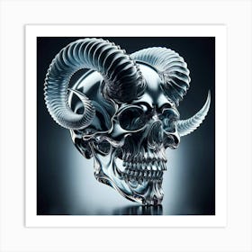 Skull With Horns 1 Art Print