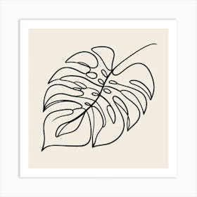 Large Monstera leaf Picasso style 3 Art Print