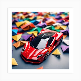 Origami Sports Car Art Print