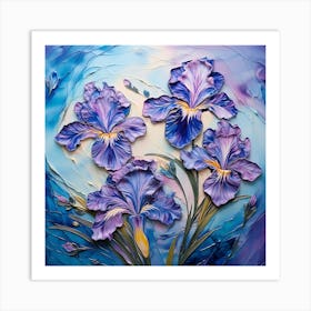 Blue Irises Art Print