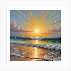 Sun Surf Art Print Art Print