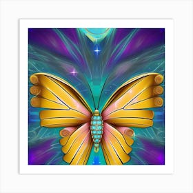 Golden Butterfly Art Print