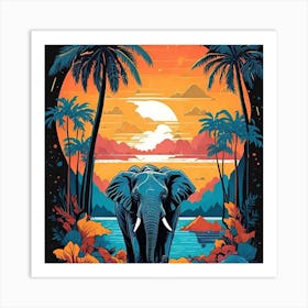 Elephant In The Jungle Art Print