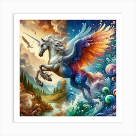 Unicorns In The Sky Art Print