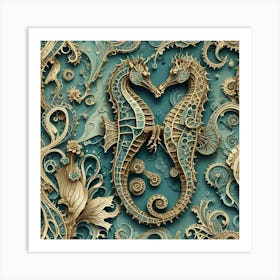 Seahorses 12 Art Print