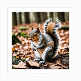 Squirrel In The Woods 3 Art Print