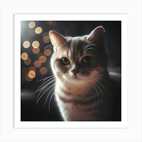 Bokeh Kitty Art Print