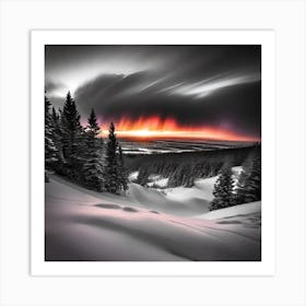 Sunset Over The Mountains Art Print