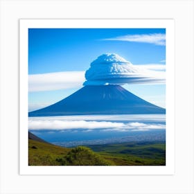 Surreal realistic volcano Art Print