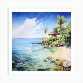 AI Landscape Lullaby: Caribbean Reverie Art Print