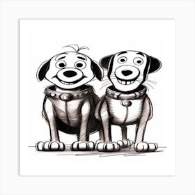 Dogs With Faces Art Print