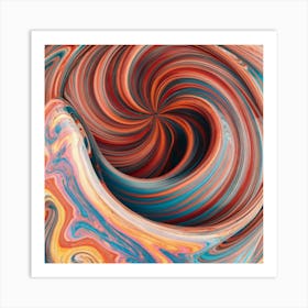 Close-up of colorful wave of tangled paint abstract art 34 Art Print