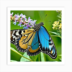 Butterfly On A Flower 1 Art Print