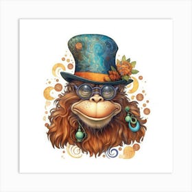 Monkey In A Top Hat Art Print