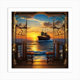 Steampunk Sunset Art Print