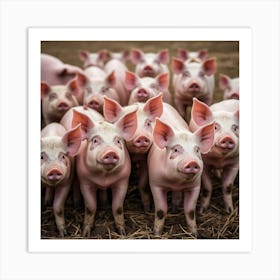 Pigs In A Field 1 Art Print