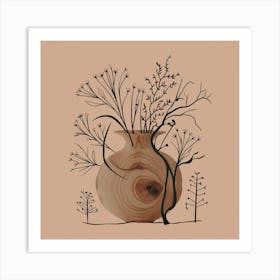 Vase With Branches Art Print