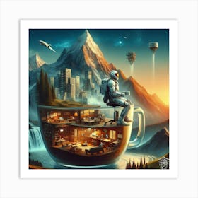 City In A Cup Art Print