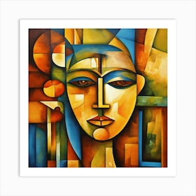 Cubist Face Abstract Art Print