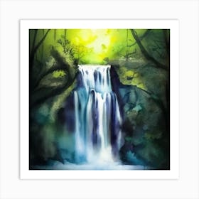 Waterfall Painting Art Print