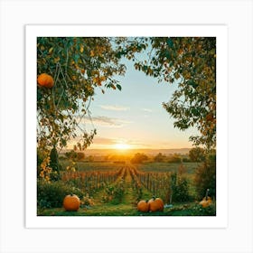 An Isolated Rustic Natural View Of A Bountiful Garden In Autumn Where A Plethora Of Verdant Pumpk 1 Art Print