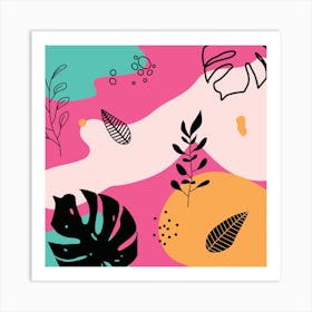 Abstract Tropical Leaves Art Print