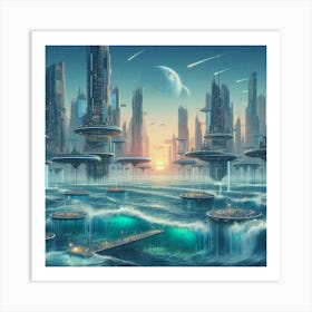 Futuristic City 37 Art Print