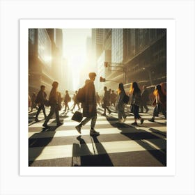 People Crossing The Street 3 Art Print