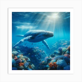 Humpback Whale In The Ocean Art Print