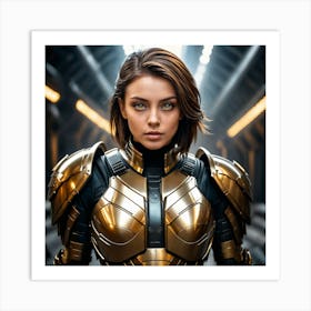 Young Woman In Armor Art Print