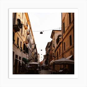 Copper Street Verona Italy  Colour Travel Photography Square Art Print