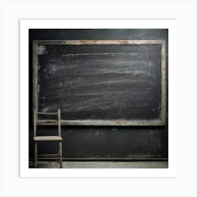 Abstract Communication Concept Showcasing An Empty Chalkboard Macro Shot Of Surface Textures Emphas (6) Art Print