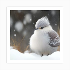 Bird In The Snow 1 Art Print