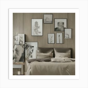 Bedroom With Framed Pictures 1 Art Print