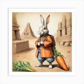 Rabbit With Carrots 26 Art Print