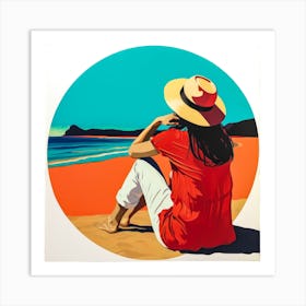 Woman Enjoying The Sun At The Beach 7 Art Print