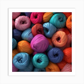 Colorful Yarn Background 17 Art Print