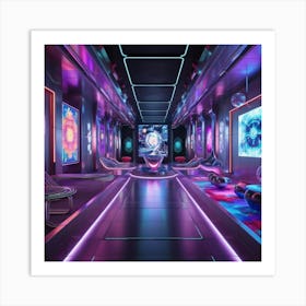 Futuristic Train Interior Art Print