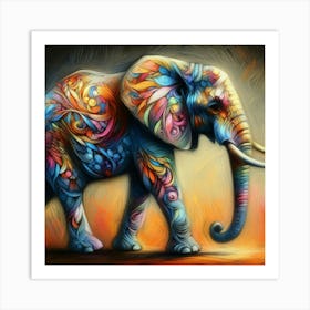 Elephant Painting 9 Art Print