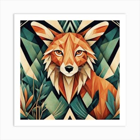 Abstract Fox 2 Art Print