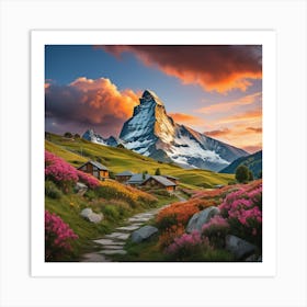 Matterhorn At Sunset Art Print