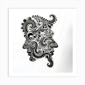 Narcissist - Two Faced Filigree Art Print