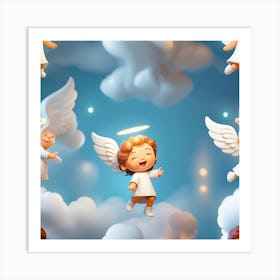 Angels In The Clouds Art Print