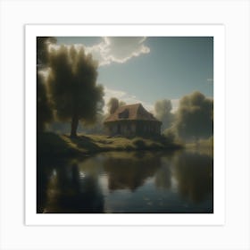 House On The Lake 3 Art Print