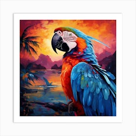 Parrot At Sunset 6 Art Print