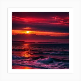 Sunset Over The Ocean 157 Art Print