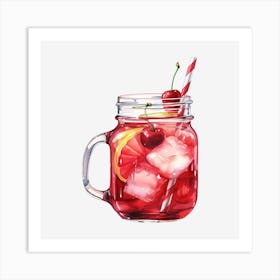 Cocktail In A Mason Jar 1 Art Print