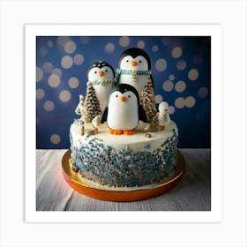 Firefly Beautiful, Decorated, Cake, Penguin, Theme, Fondant, Penguins, Snowy, Accents, Smooth, Blurr (3) Art Print