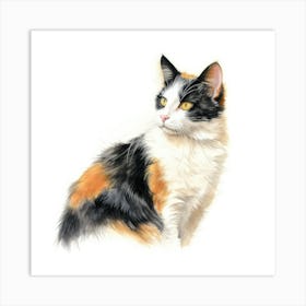 Bicolor Cat Portrait 1 Art Print