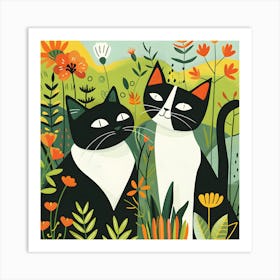 Purr Fect Garden Dwellers Art Print